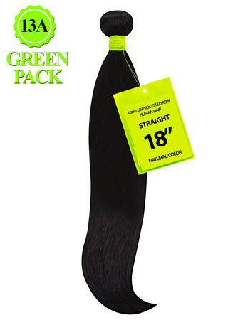 GREEN PAC - 13A 100% UNPROCESSED REMI HUMAN HAIR STRAIGHT