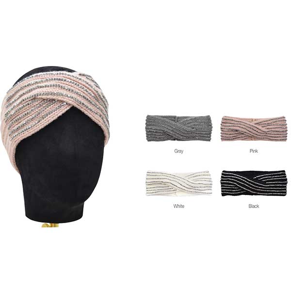MAGIC COLLECTION - WINTER HEADBAND W/STONE ASSORTED #HB22-4