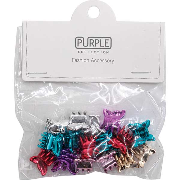 PURPLE COLLECTION - Fashion Accessory Butterfly Clips FOIL #HCL10-1
