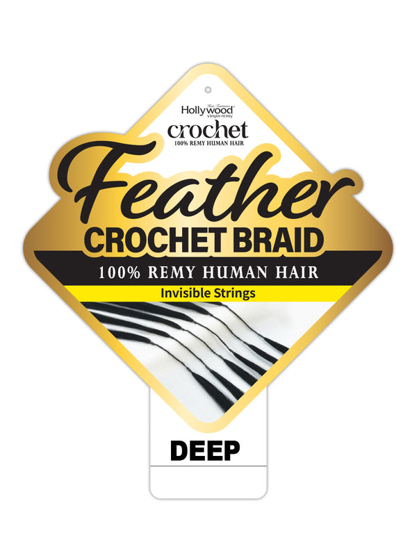 HOLLYWOOD - VIRGIN REMY FEATHER CROCHET BRAID DEEP WAVE 18" (HUMAN)