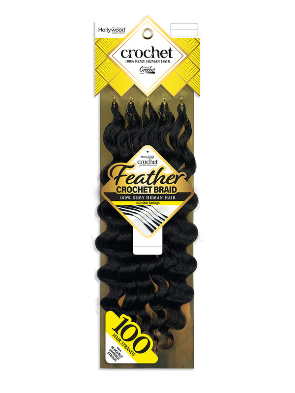HOLLYWOOD - VIRGIN REMY FEATHER CROCHET BRAID WATER WAVE 18" (HUMAN)