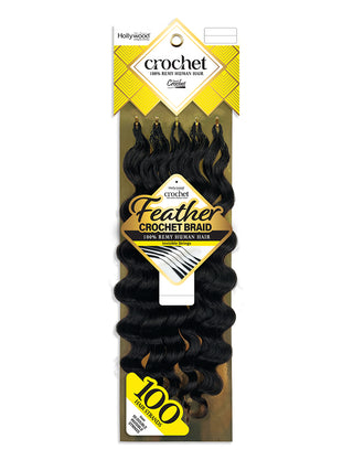 HOLLYWOOD - VIRGIN REMY FEATHER CROCHET BRAID OCEAN WAVE 18" (HUMAN)
