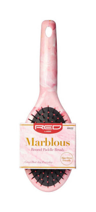 KISS - RED MARBLOUS ROUND PADDLE BRUSH