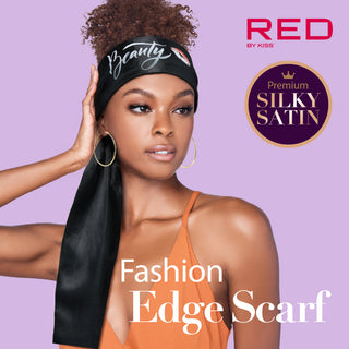 KISS - RED FASHION SILKY SATIN EDGE SCARF BEAUTY