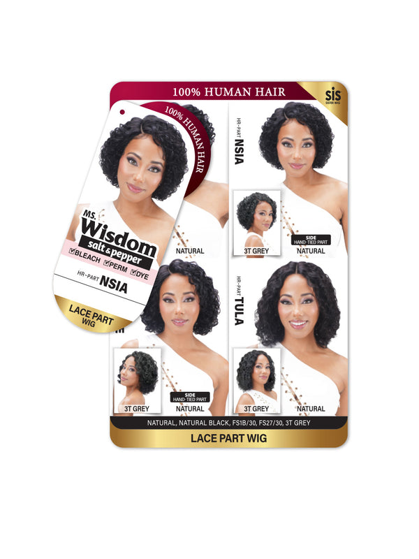 SISTER WIG - Ms. Wisdom 100% Human Salt & Pepper Wig HR-PART NSIA