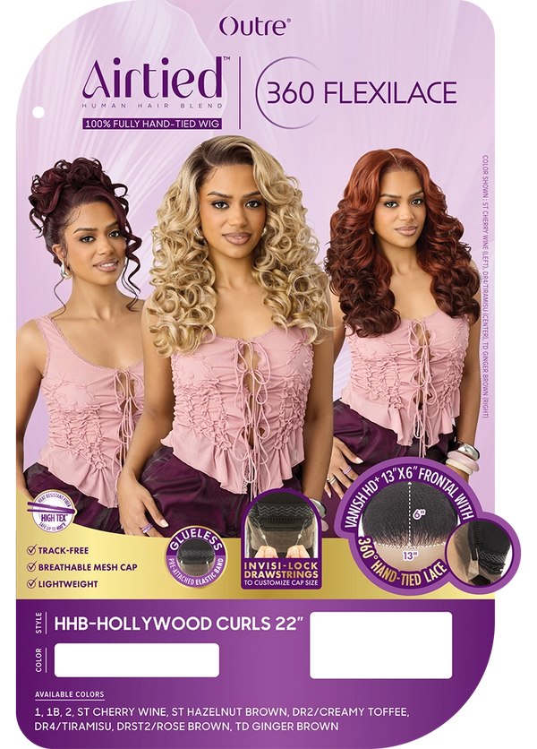 OUTRE - AIRTIED 360 FLEXILACE - HHB - HOLLYWOOD CURLS 22"