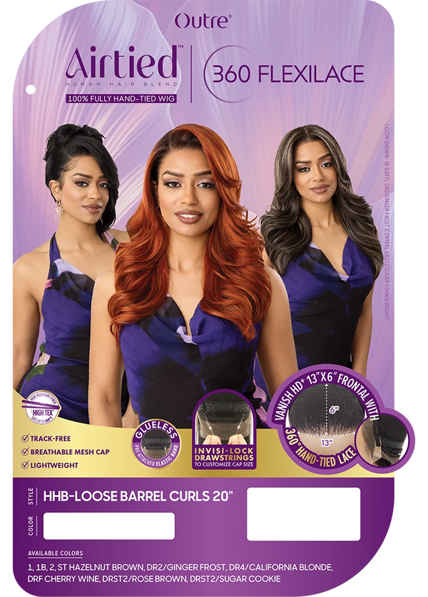 OUTRE - AIRTIED 360 FLEXILACE - HHB - LOOSE BARREL CURLS 20"