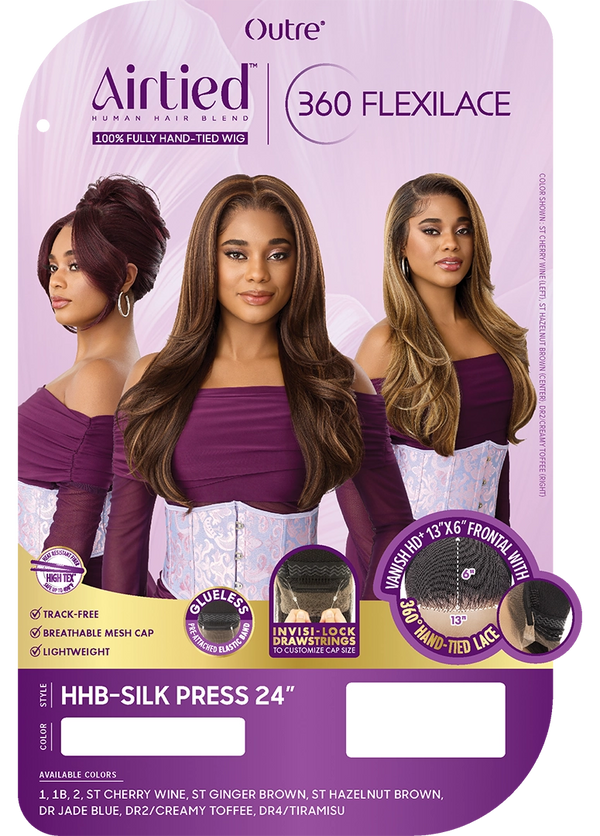 OUTRE - AIRTIED 360 FLEXILACE - HHB - SILK PRESS 24"