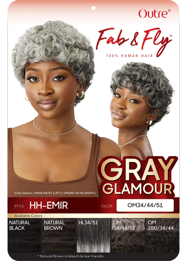 OUTRE - FAB & FLY FULL CAP WIG GRAY GLAMOUR - HH - EMIR