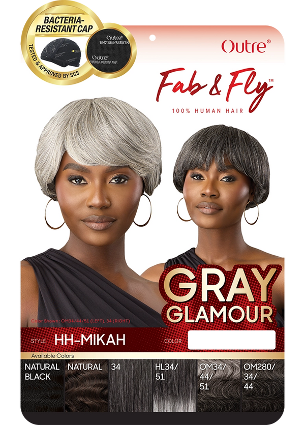 OUTRE - FAB & FLY FULL CAP WIG GRAY GLAMOUR - HH - MIKAH