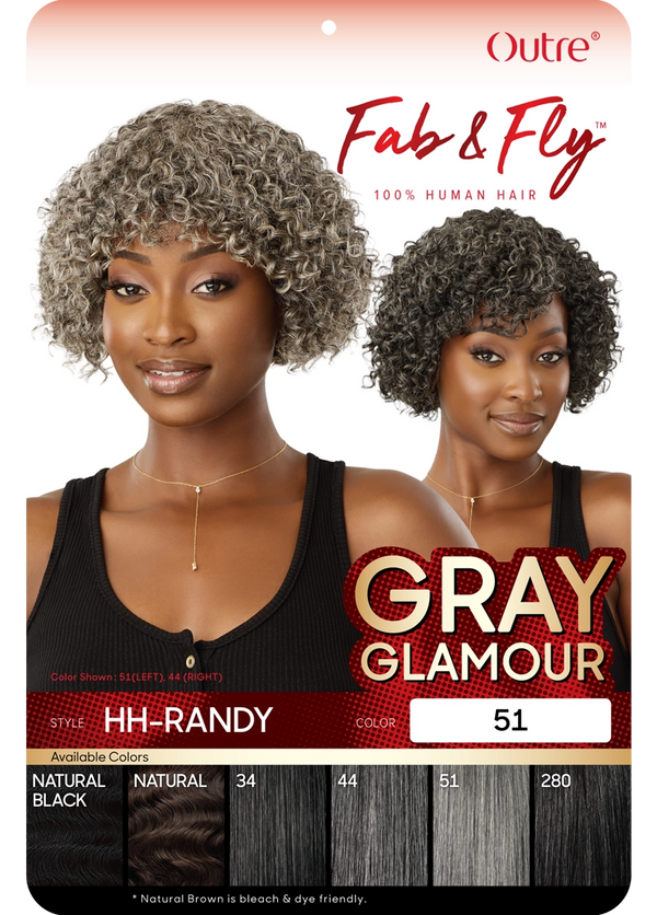 OUTRE - FAB & FLY FULL CAP WIG GRAY GLAMOUR- HH - RANDY