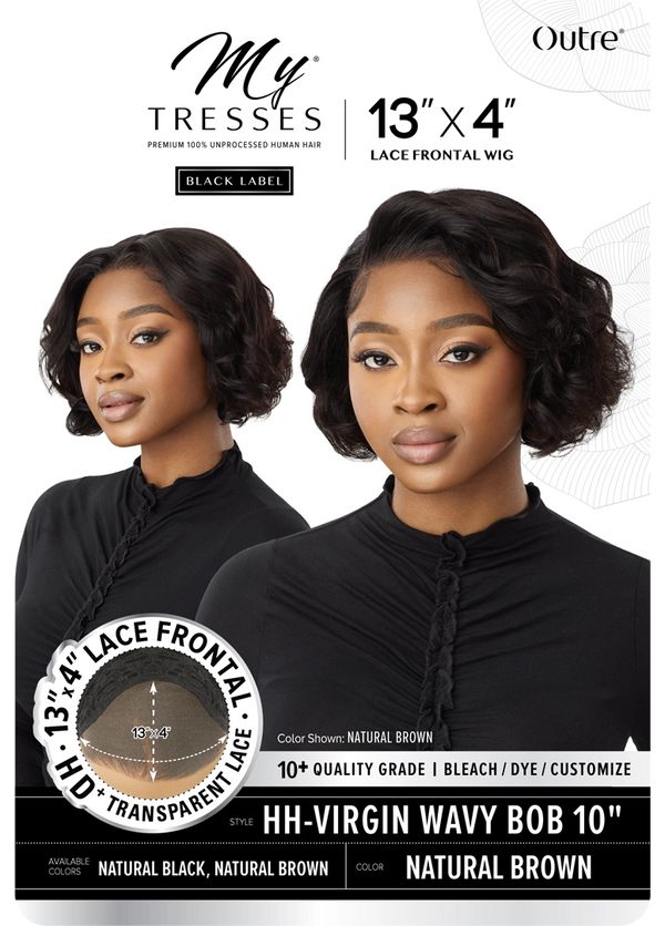 OUTRE - MY TRESSES LACE FRONTAL WIG 13X4-HH-VIRGIN WAVY BOB 10