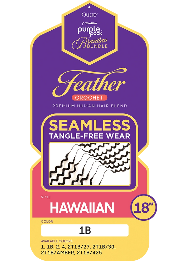 OUTRE - PURPLE PACK BRAZILIAN - FEATHER HAWAIIAN 18"