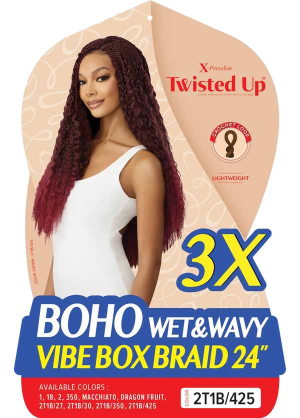 OUTRE - X-PRESSION-TWISTED UP-BOHO WET&WAVY VIBE BOX BRAID 24