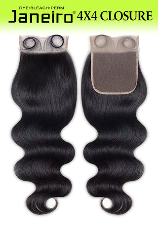 JANEIRO - 100% 9A Unprocessed Virgin Hair 4X4 Closure BODY WAVE