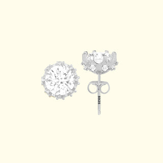 GNS - 925 Silver Small Round Stud Earrings (KESR06S)