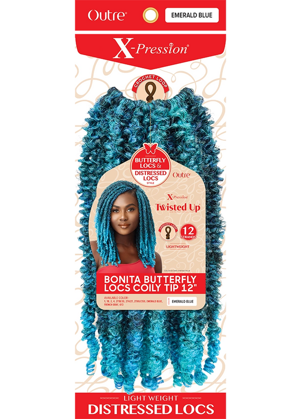OUTRE - X-PRESSION - TWISTED UP -BONITA BUTTERFLY LOCS COILY TIP 12