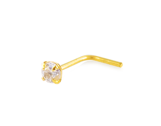 JOY JEWELRY - Gold Nose Stud L-Pin 1 PIECE (LGC25)