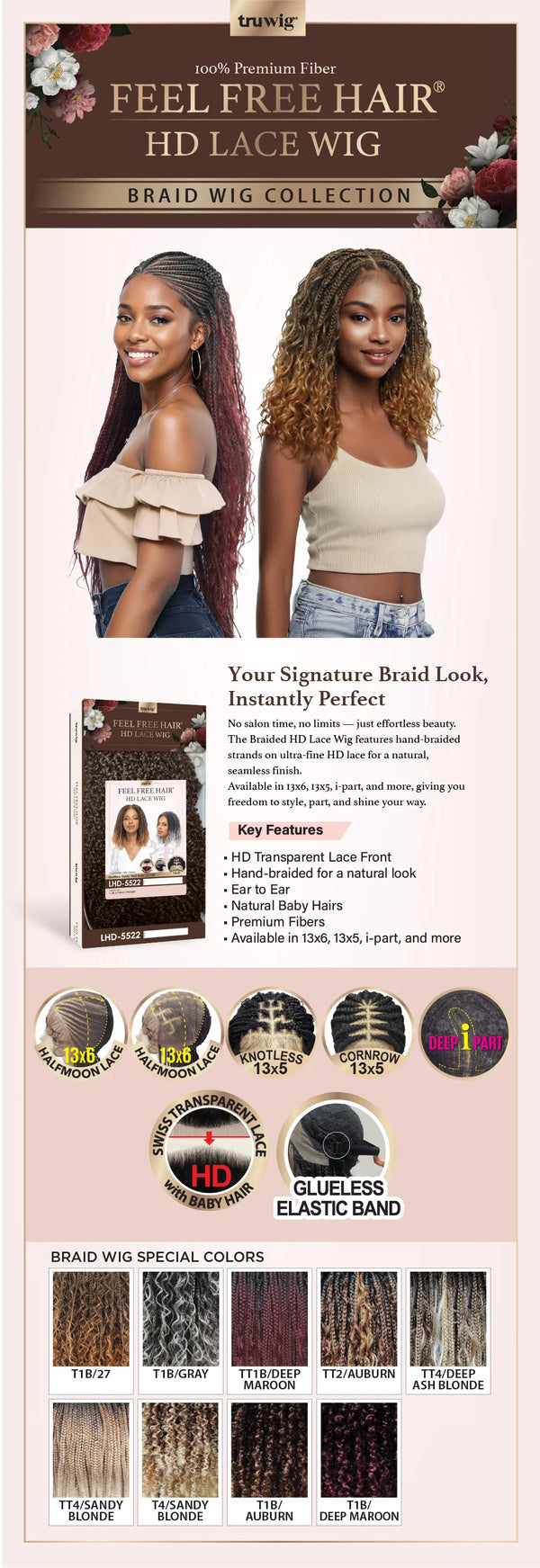 TRU WIG - 13X5 LACE BOHO YANKY TWIST WIG