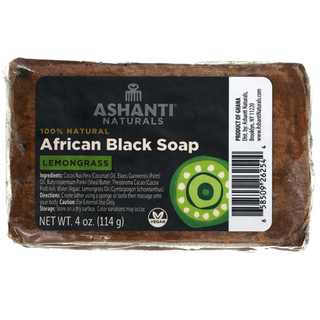 ASHANTI - 100% NATURAL AFRICAN BLACK SOAP BAR LEMONGRASS