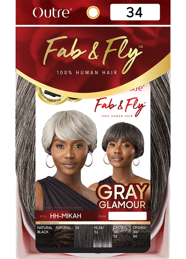 OUTRE - FAB & FLY FULL CAP WIG GRAY GLAMOUR - HH - MIKAH
