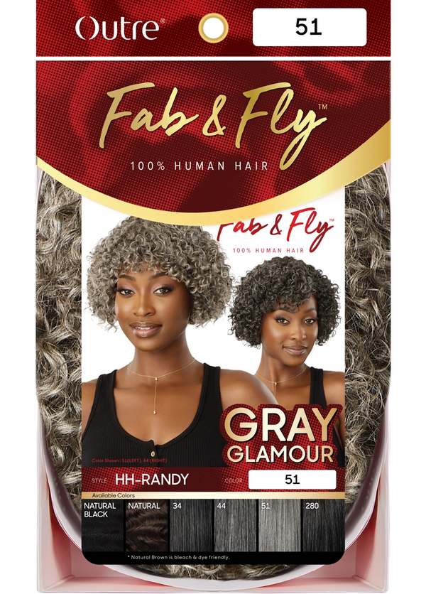 OUTRE - FAB & FLY FULL CAP WIG GRAY GLAMOUR- HH - RANDY