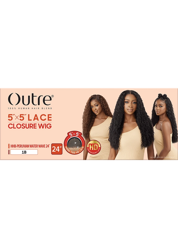 OUTRE - 5X5 LACE CLOSURE WIG - HHB - PERUVIAN WATER WAVE 24