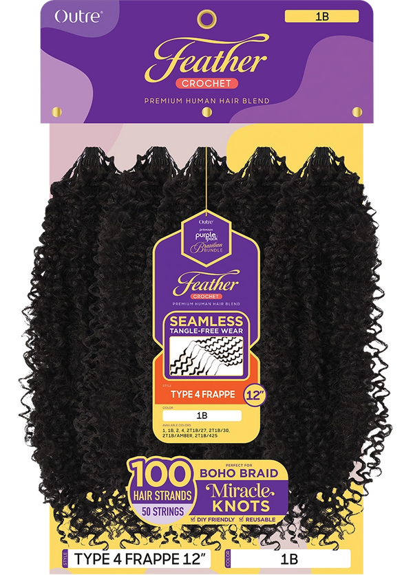 OUTRE - PURPLE PACK BRAZILIAN - FEATHER TYPE 4 FRAPPE 12"