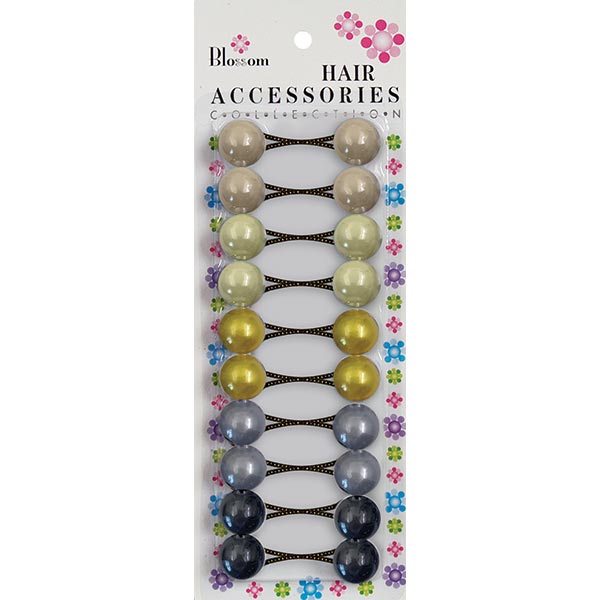 BLOSSOM - Hair Accessories Hair Knockers Pearl CRM/YEL/GRY Assorted 10PCs