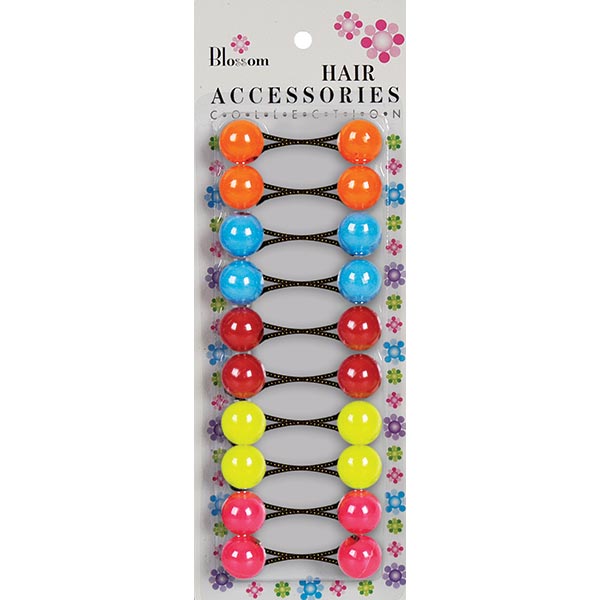 BLOSSOM - Hair Accessories Hair Knockers 10PCs ORG/SKY/RED/YEL/HPIN #PPP01-09M5