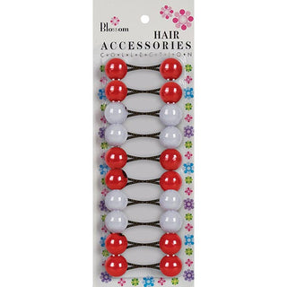 BLOSSOM - Hair Accessories Hair Knockers Red/White Assorted 10PCs