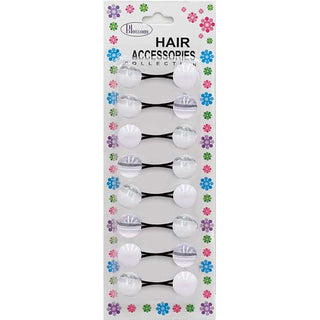 BLOSSOM - Hair Knocker 2 Tone White/Clear 8PCs #PPP09-01
