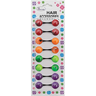 BLOSSOM - Hair Knocker 2 Tone RD/OR/GR/PP 8PCs #PPP09-15