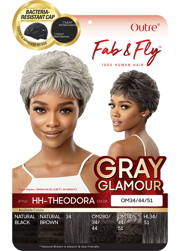 OUTRE - FAB & FLY FULL CAP WIG - GRAY GLAMOUR- HH - THEODORA