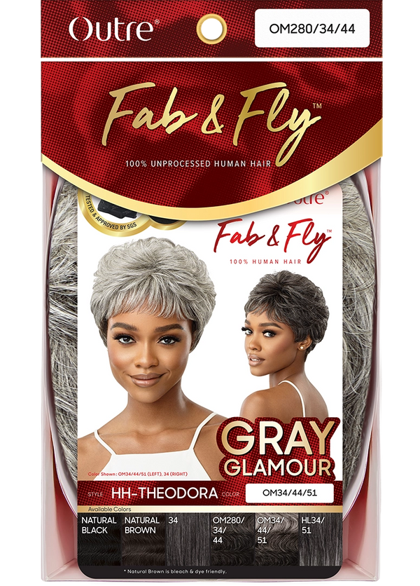 OUTRE - FAB & FLY FULL CAP WIG - GRAY GLAMOUR- HH - THEODORA