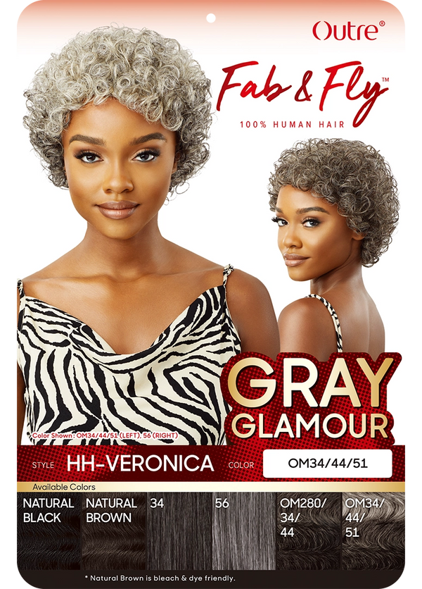 OUTRE - FAB & FLY FULL CAP WIG GRAY GLAMOUR- HH - VERONICA