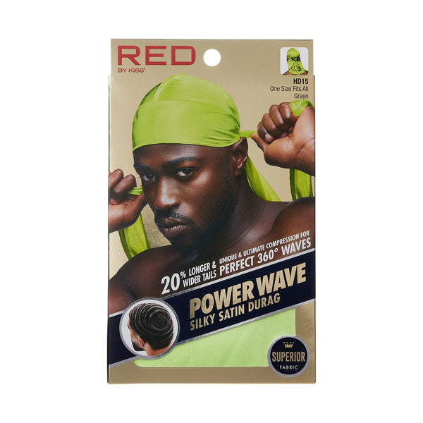 KISS - RED POWER WAVE SILKY DURAG (GREEN)