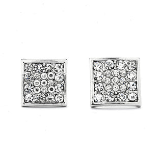 JOY JEWELRY - Silver Cubic Zirconia Earrings SQUARE POST (SAC001)