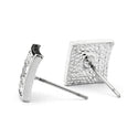JOY JEWELRY - Silver Cubic Zirconia Earrings SQUARE POST (SAC001)