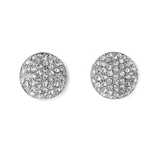 JOY JEWELRY - Silver Cubic Zirconia Earrings ROUND POST (SAC002B)