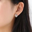 JOY JEWELRY - Silver Cubic Zirconia Earrings HEART (SAC003)