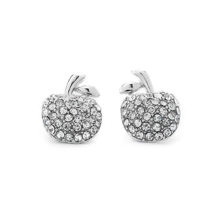 JOY JEWELRY - Silver Cubic Zirconia Earrings APPLE (SAC004)