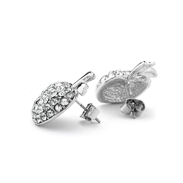 JOY JEWELRY - Silver Cubic Zirconia Earrings APPLE (SAC004)