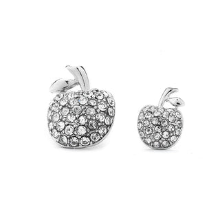 JOY JEWELRY - Silver Cubic Zirconia Earrings APPLE (SAC004)