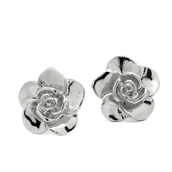 JOY JEWELRY - Silver Cubic Zirconia Earrings FLOWER (SAC019)