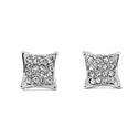 JOY JEWELRY - Silver Cubic Zirconia Earrings SQUARE (SAC021)