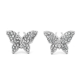 JOY JEWELRY - Silver Cubic Zirconia Earrings BUTTERFLY (SAC023)