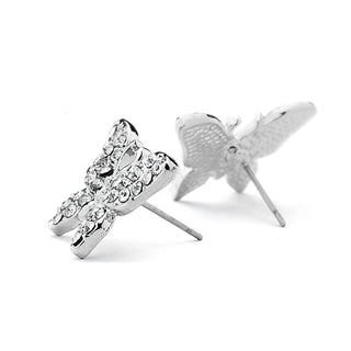 JOY JEWELRY - Silver Cubic Zirconia Earrings BUTTERFLY (SAC023)