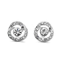 JOY JEWELRY - Silver Cubic Zirconia Earrings FLOWER POST (SAC028)