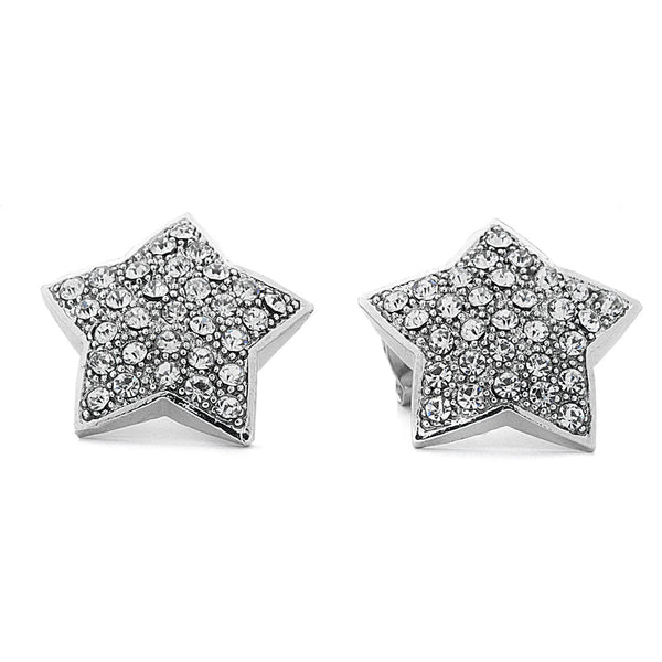 JOY JEWELRY - Gold Cubic Zirconia Earrings STAR (SAC040)